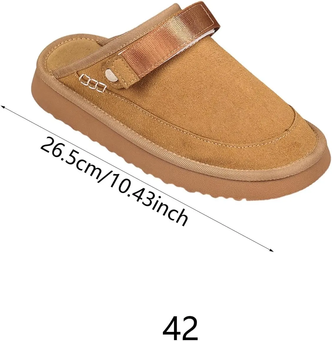 ZPGVWXKO Women's Suede Slip-On Clogs, Thick Soled PU Suede Leather Mules, Comfortable Fall Winter Anti-Slip Boot with Back Strap for Indoor and Outdoor, Festival Gift for Women and Girls