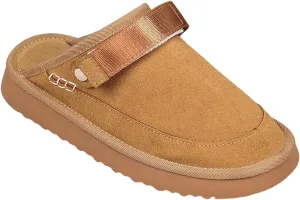 ZPGVWXKO Women's Suede Slip-On Clogs, Thick Soled PU Suede Leather Mules, Comfortable Fall Winter Anti-Slip Boot with Back Strap for Indoor and Outdoor, Festival Gift for Women and Girls