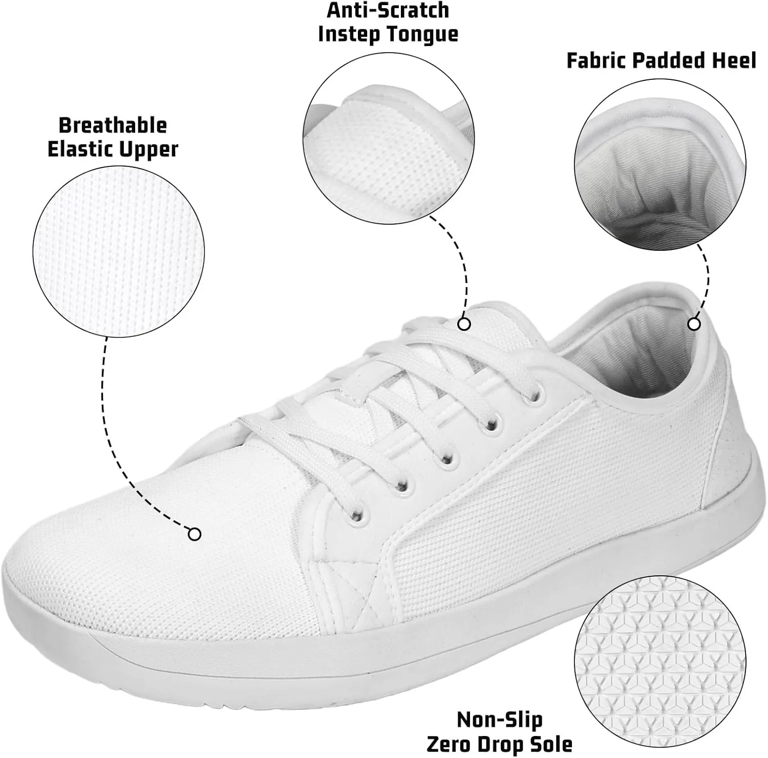 ZVC Barefoot Shoes Men Wide Toe Box Shoes Knitted Zero Drop Sole Sneakers for Mens Minimalist Footwear